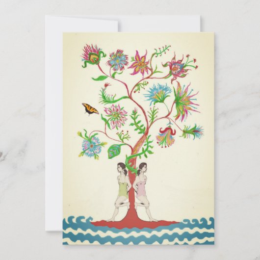 Invitation Arbre de vie. La flore et la faune (Devant)