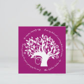 Invitation Arbre de vie Mariage juif Cranberry (Debout devant)