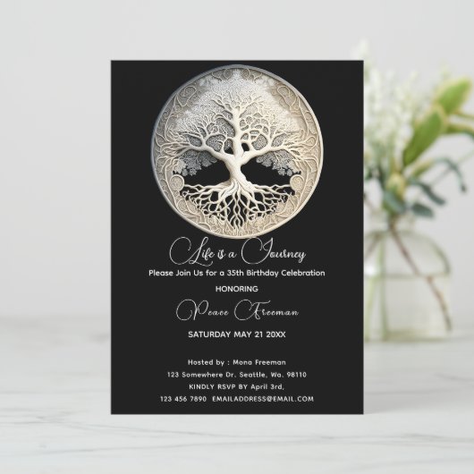 Invitation Arbre de vie | Moderne (Debout devant)