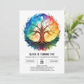 Invitation Arbre de vie moderne imprimable Anniversaire (Debout devant)