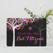 Invitation Arbre de vie pour Bat Mitzvah de PixDezines / fond (Debout devant)