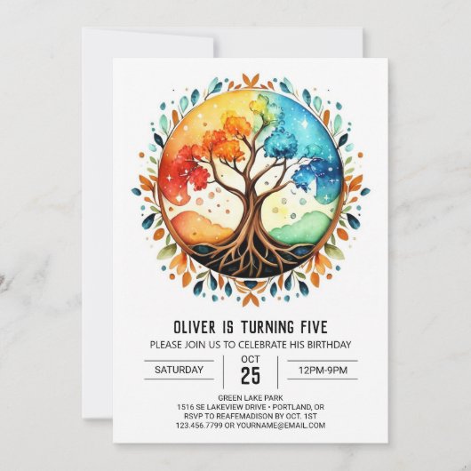 Invitation Arbre de vie sur mesure magique (Devant)