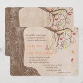 Invitation Arbre des couleurs d'automne sur le papier Brown M (Devant / Derrière)