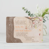 Invitation Arbre des couleurs d'automne sur le papier Brown M (Debout devant)