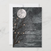 Invitation Arbre d'Halloween Pleine lune foncé et humide (Devant)