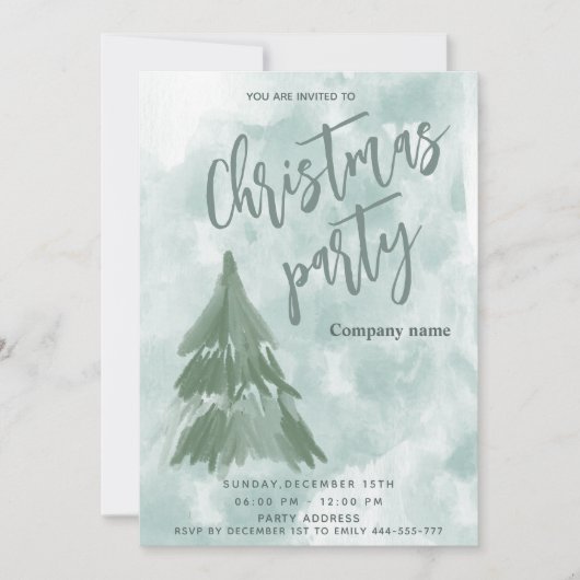 Invitation Arbre d'hiver fête de Noël entreprise (Devant)