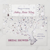 Invitation Arbre d'imaginaire épousant la Fête de la mariée (Devant / Derrière)