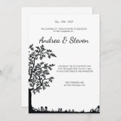 Invitation Arbre d'invitation de mariage de la vie. Branches (Devant / Derrière)