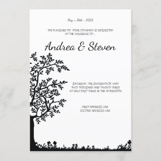 Invitation Arbre d'invitation de mariage de la vie. Branches