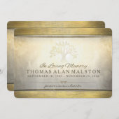 Invitation Arbre d'or d'invitation de cérémonie commémorative (Devant / Derrière)