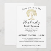 Invitation Arbre d'or Modèle de réunion de famille Artwork (Devant / Derrière)
