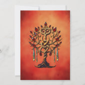 Invitation Arbre doré de la vie aux pierres rouges (Dos)