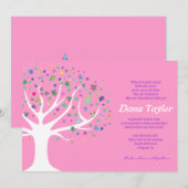 Invitation Arbre du bébé juif de la vie appelant l'hébreu (Devant / Derrière)