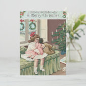 Invitation Arbre du matin de Noël Poupée actuelle fille (Debout devant)