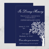 Invitation Arbre du service commémoratif (Devant / Derrière)