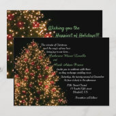 Invitation Arbre éclairé sur le Mariage de Noël noir (Devant / Derrière)