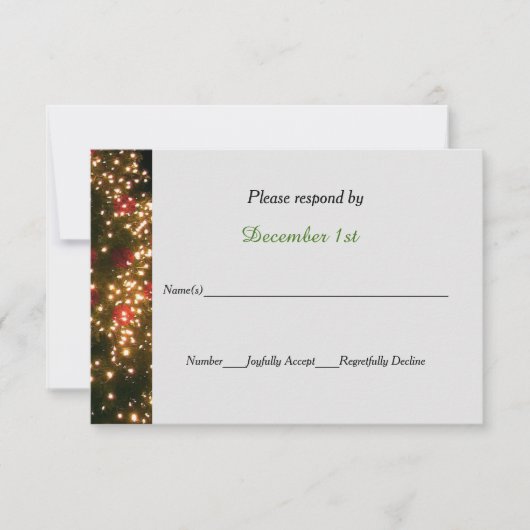 Invitation Arbre éclairé sur Noir Noel Mariage RSVP (Devant)