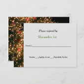 Invitation Arbre éclairé sur Noir Noel Mariage RSVP (Devant / Derrière)