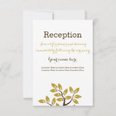 Invitation Arbre élégant, feuilles de papier d'or réception d (Dos)