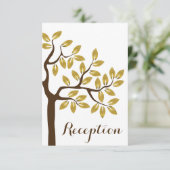 Invitation Arbre élégant, feuilles de papier doré réception d (Debout devant)