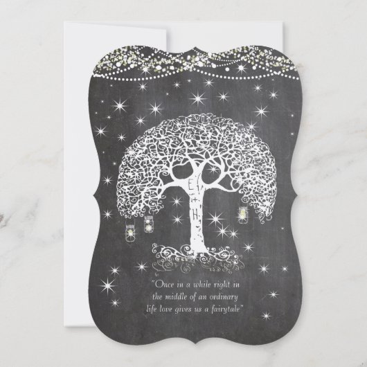 Invitation Arbre en damier de la forêt de Mason Jar (Dos)