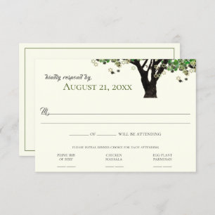 Invitation Arbre encadré étoile de David Mitzvah RSVP