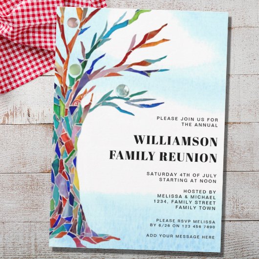 Invitation Arbre familial moderne