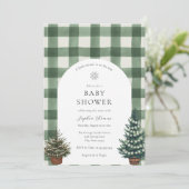 Invitation Arbre Festif Arc Baby shower neutre genre (Debout devant)