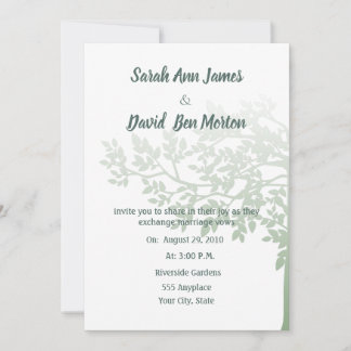 Invitation Arbre Feuilles Vertes Blanches Couleur Personnali