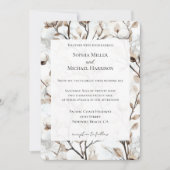 Invitation Arbre Fleurissant Blanc Romantique Mariage (Devant)