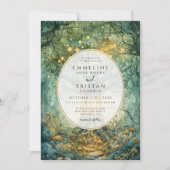 Invitation Arbre forestier enchanté Mariage or (Devant)