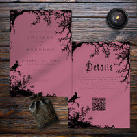 Arbre gothique de corbeau gravure mariage vin noir
