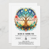 Invitation Arbre magique de la nature Anniversaire (Devant / Derrière)