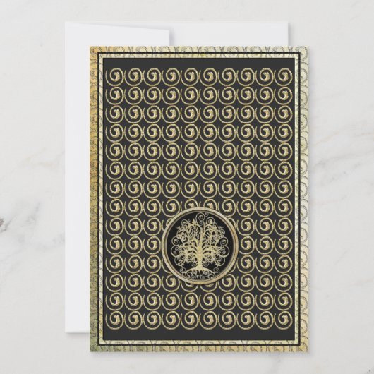 Invitation Arbre métallique or Mariage frontière or Arbre mét (Dos)