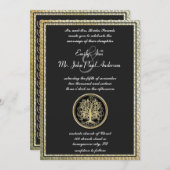 Invitation Arbre métallique or Mariage frontière or Arbre mét (Devant / Derrière)
