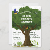 Invitation Arbre modifiable et fête de retrouvailles familial (Devant)