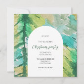 Invitation Arbre Motif d'aquarelle de Noël artistique (Devant)