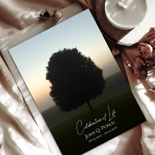 Invitation Arbre naturel Sunrise Célébration de la vie funéra