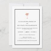 Invitation Arbre noir et or Rose de Faux| Mariage Glam (Devant)