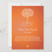 Invitation Arbre orné de la vie Bat mitzvah orange (Dos)