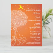 Invitation Arbre orné de la vie Bat mitzvah orange (Debout devant)