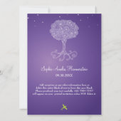 Invitation Arbre orné de la vie Bat mitzvah pourpre (Dos)