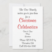 Invitation Arbre ornement et flocons de neige (Dos)