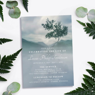 Invitation Arbre paisible Misty Highlands Fête de la vie