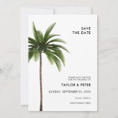 Invitation Arbre palmier photo tropicale de mariage Save the  (Dos)