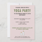 Invitation Arbre Pose Entraînement Femme Yoga fête d'annivers (Dos)