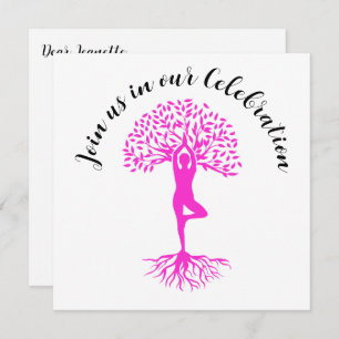 Invitation Arbre rose de la vie Cancer du sein Survivor Party