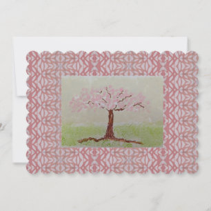 Invitation Arbre rose florissant