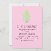 Invitation Arbre Rose Pastel pour Fête de Noël (Devant)
