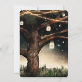 Invitation Arbre rustique de nuit avec lumières et mariés aux (Dos)